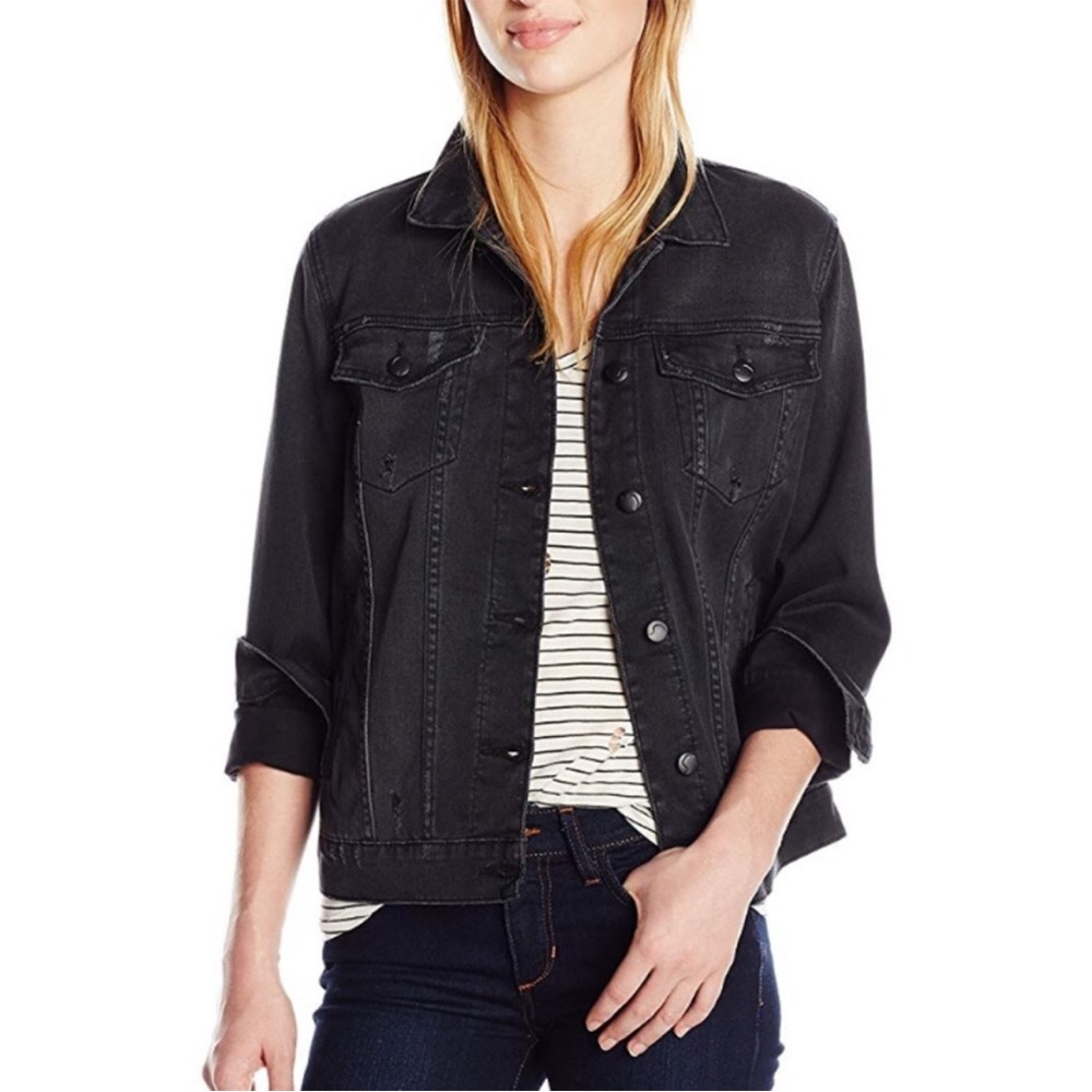 Joe’s Jeans Anita Faded Black Denim Jacket with Stretch XS